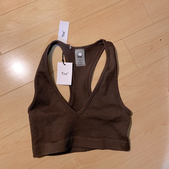 aritzia brown crop top. sport bra top - Picture 1 of 2